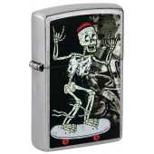 Зажигалка ZIPPO Skateboard Design с покрытием Street Chrome, латунь/сталь, серебристая, 38x13x57 мм