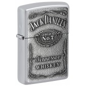 Зажигалка ZIPPO Jack Daniels® с покрытием High Polish Chrome, латунь/сталь, серебристая, 38x13x57 мм