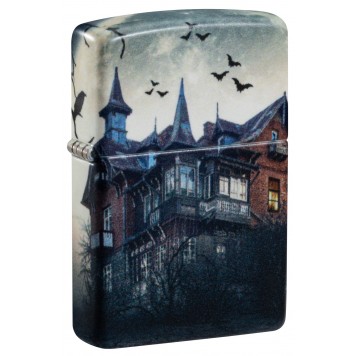 Зажигалка ZIPPO Horror House с покрытием 540 Matte, латунь/сталь, белая, 38x13x57 мм