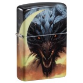 Зажигалка ZIPPO Dragon Design с покрытием Glow In The Dark Green, латунь/сталь, черная, 38x13x57 мм