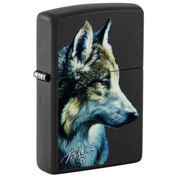 Зажигалка ZIPPO Linda Picken с покрытием Black Matte, латунь/сталь, черная, 38x13x57 мм