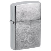 Зажигалка ZIPPO с покрытием Brushed Chrome, латунь/сталь, серебристая, матовая, 38x13x57 мм