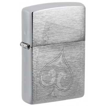 Зажигалка ZIPPO с покрытием Brushed Chrome, латунь/сталь, серебристая, матовая, 38x13x57 мм