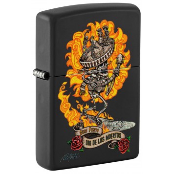 Зажигалка ZIPPO Rick Rietveld с покрытием Black Matte, латунь/сталь, черная, матовая, 38x13x57 мм