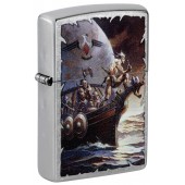 Зажигалка ZIPPO Frank Frazetta с покрытием Street Chrome, латунь/сталь, серебристая, 38x13x57 мм