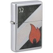 Зажигалка ZIPPO Vintage с покрытием High Polish Chrome, латунь/сталь, серебристая, 38x13x57 мм