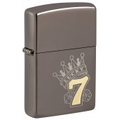 Зажигалка ZIPPO Lucky 7 Design с покрытием Black Ice®, латунь/сталь, черная, 38x13x57 мм